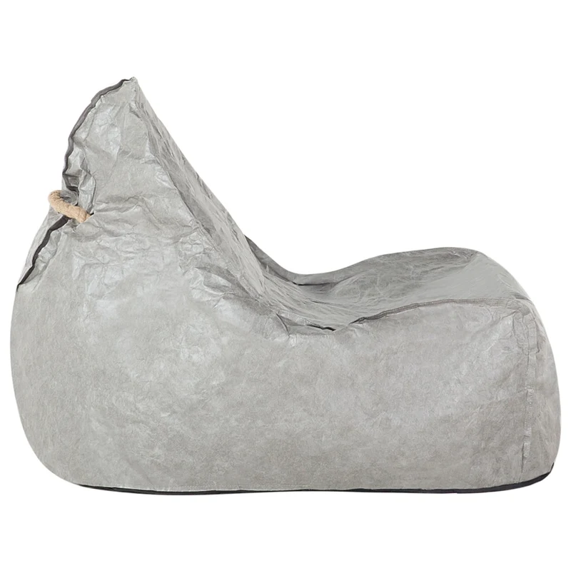 Fodera per poltrona sacco impermeabile grande in nylon grigio 75 x 75 cm con cerniera e velcro