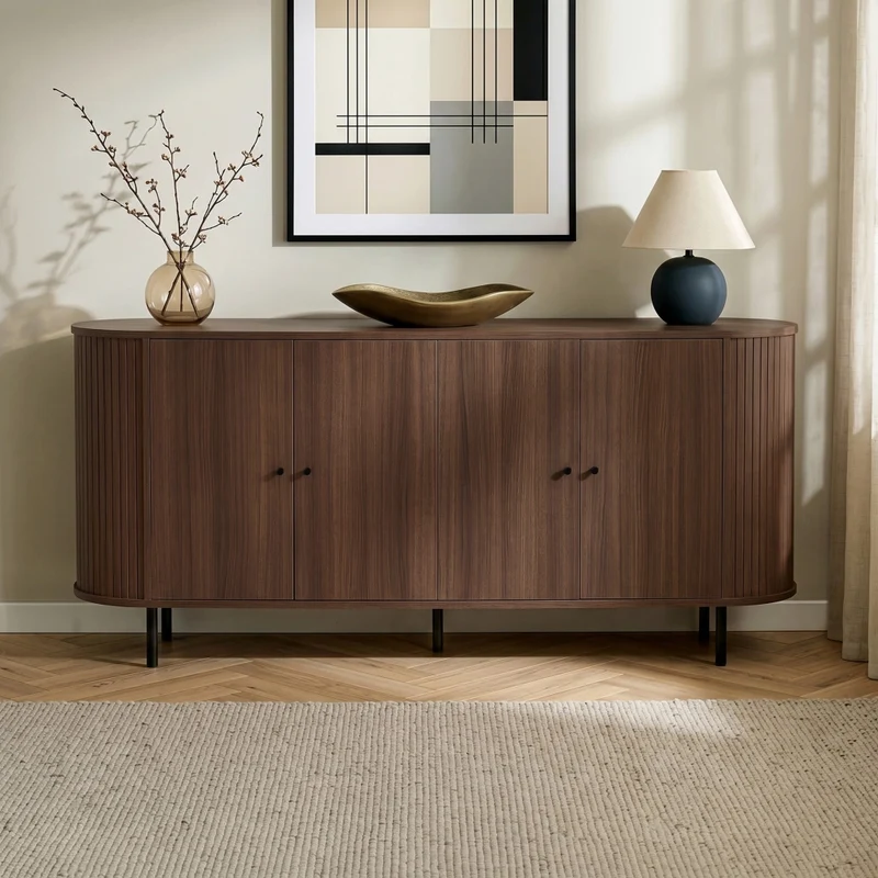 Credenza in legno "Noble" - 180 x 40 x 80 cm - Marrone