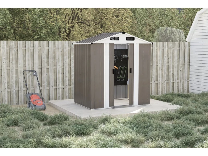 Casetta da giardino in metallo "Dallas II" - 2,17 m² - Colore taupe