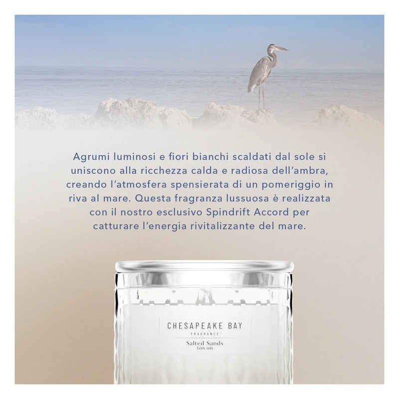 Candela a 3 Stoppini Chesapeake Bay Candle Salted Sands