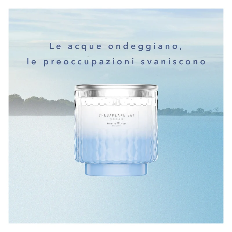 Candela a 3 Stoppini Chesapeake Bay Candle Serene Waters