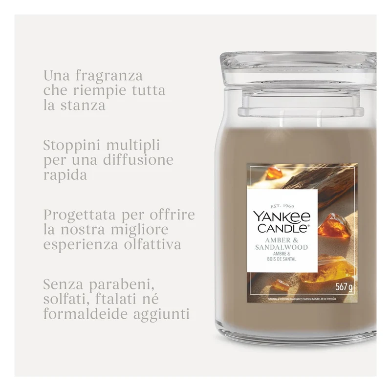 Candela Giara Grande Yankee Candle Signature Amber & Sandalwood