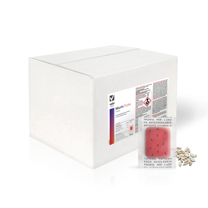 Esca rodenticida derattizzante per topi e ratti Vebi Murin Forte Pasta 20 kg