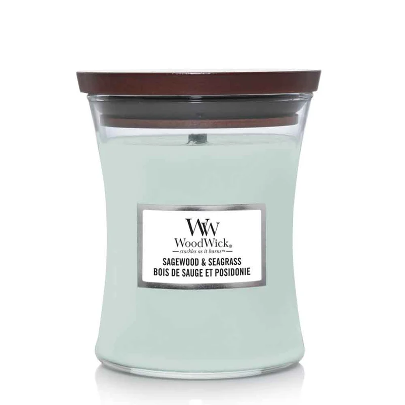 CANDELA CLESSIDRA MEDIA HOURGLASS SAGEWOOD & SEAGRASS
