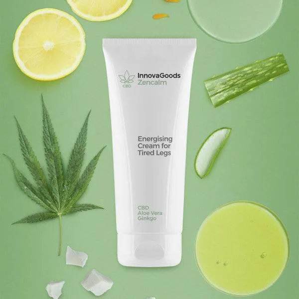 Innovagoods Zencalm Crema Gambe Affaticate Energizzante CBD - Contenuto 200ml - Vegano - Adatto Pelle Sensibile - Provato Dermatologicamente - Non Testato su Animali