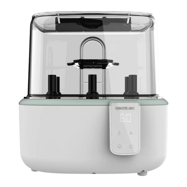 Cecotec Nana BabyCare DigitalSterilizer Sterilizzatore fino a 6 Biberon - 600W - Sterilizza in 8min - Privo BPA - Supporto Tettarelle - 3 Modalità - Display Digitale - Bianco