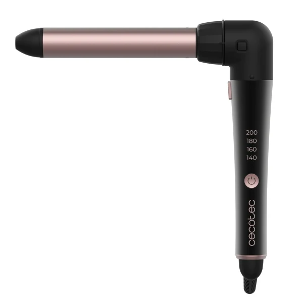 Cecotec SurfCare MultiWaves Arricciacapelli 25mm - Rivestimento Ceramica - Angolo 90° - Guanto e Clip - Testine Assortite - Temperatura 140-200°C - Nero e Rosa