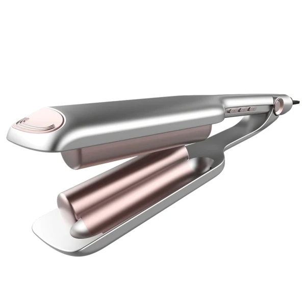 Cecotec Bamba RitualCare 2000 Summer Waves Piastra Capelli per Onde - Temperatura Regolabile - Funzione Ionizzante - Punta Fredda - Cavo 360º 1.8m - Borsa da Viaggio - Spegnimento Automatico - Argento