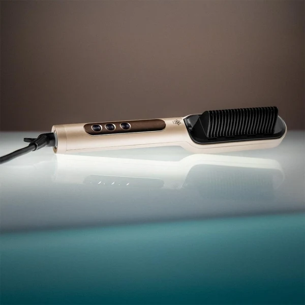 Cecotec InstantCare Lisse IonTech Spazzola Lisciante - Liscio con Ioni - 9 Livelli Temperatura - Ceramica - Guanto e Clip - Controllo Termico - Sicuro e Resistente - Bianco