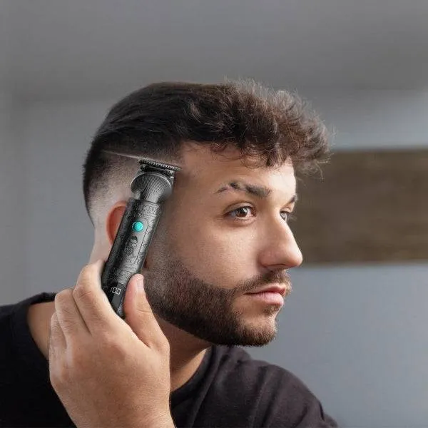 Cecotec PrecisionCare Samurai Profiling Rasoio Regolabarba 6 in 1 con Base - Autonomia 170min - Include Accessori - Lame Acciaio Inossidabile - Testine Incluse - Include Pettini Guida - Grigio