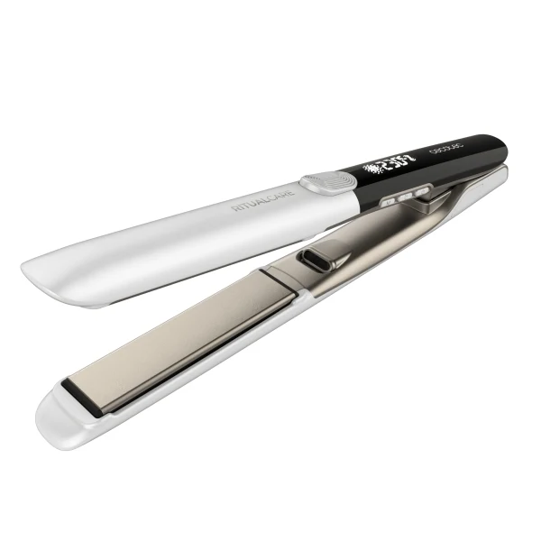 Cecotec RitualCare Twerk Piastra Capelli con Vibrazione - Cavo 360º - Display LED - Blocco Piastre - Temperatura Regolabile - Rivestimento Cheratina - Bianco