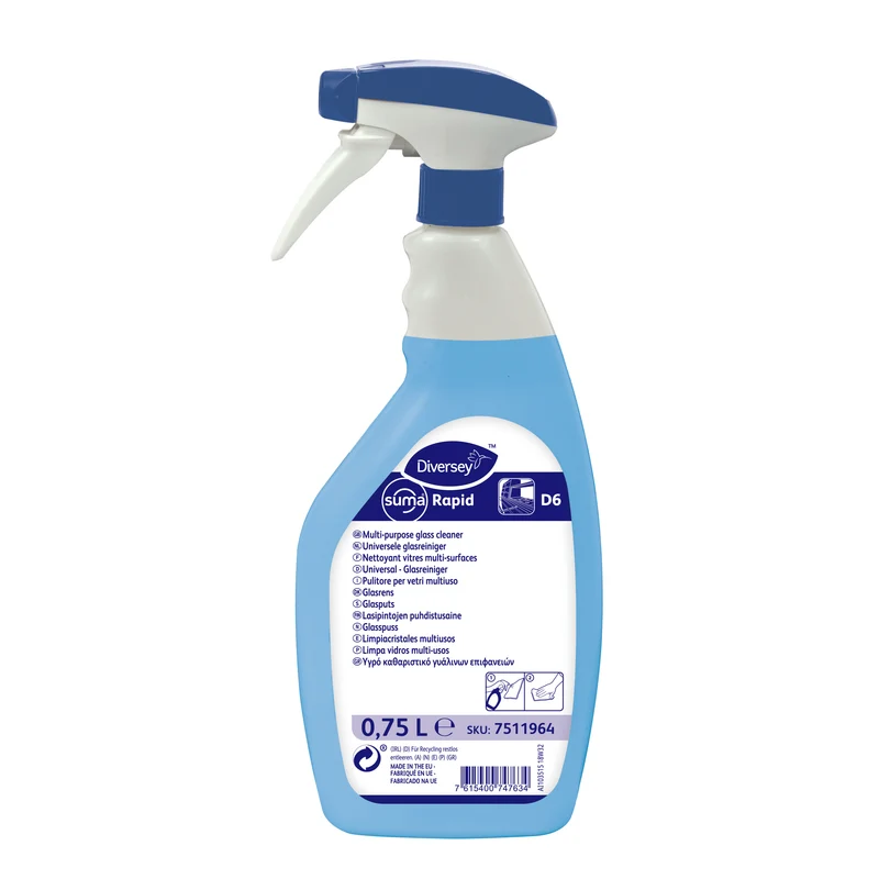 Detergente neutro pronto all’uso gradevolmente profumato Diversey Suma Rapid D6 750 ml DISPONIBILE IN 7 GIORNI LAVORATIVI