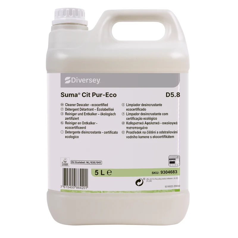 Detergente disincrostante certificato ecologico Diversey Suma Cit Pur-Eco D5.8 2x5 litri DISPONIBILE IN 7 GIORNI LAVORATIVI