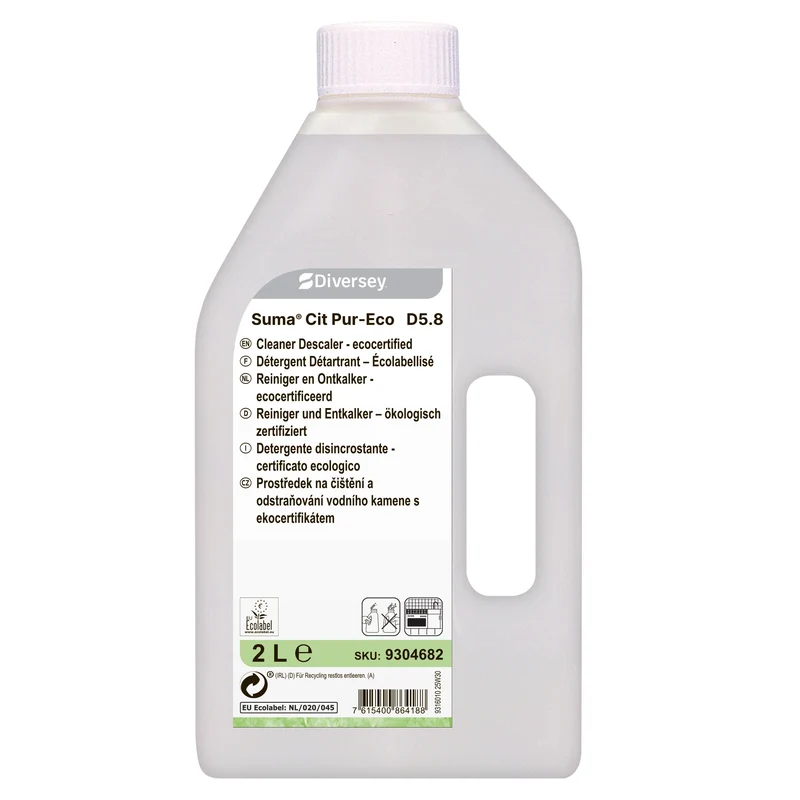 Detergente disincrostante certificato ecologico Diversey Suma Cit Pur-Eco D5.8 2 litri DISPONIBILE IN 7 GIORNI LAVORATIVI