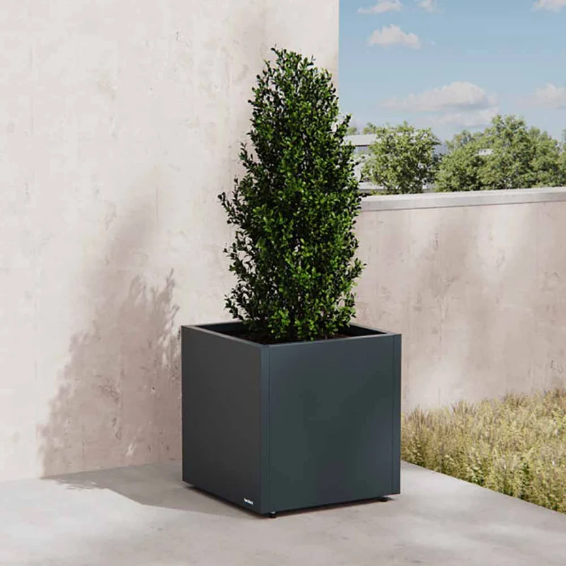 Vaso Herstera Metal Planter Cube 50 Antracite 50x50x50cm 08976805