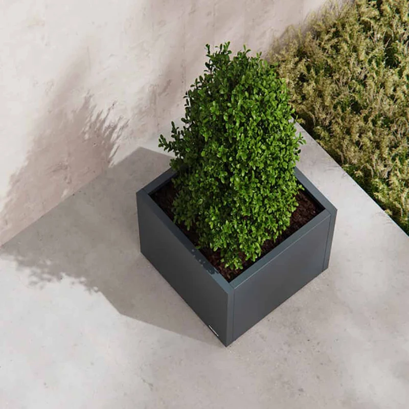 Vaso Herstera Metal Planter Cube 50 Antracite 50x50x50cm 08976805