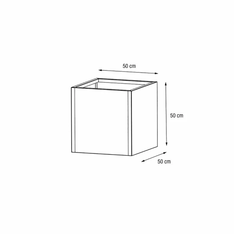 Vaso Herstera Metal Planter Cube 50 Antracite 50x50x50cm 08976805