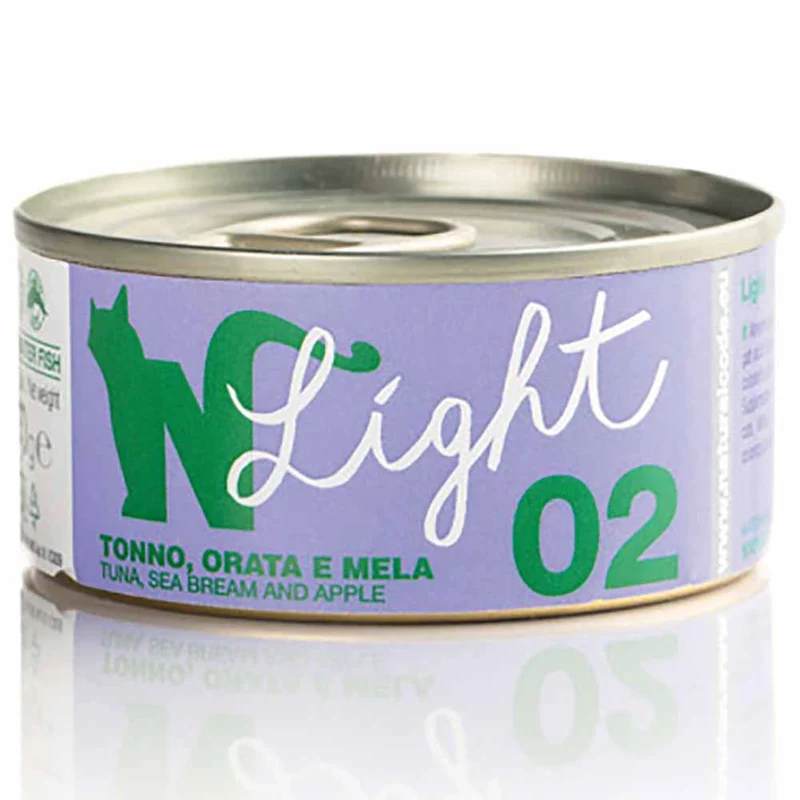 Multipack Natural Code Light 02 Tonno Orata e Mela Alimento per Gatti 4x70g