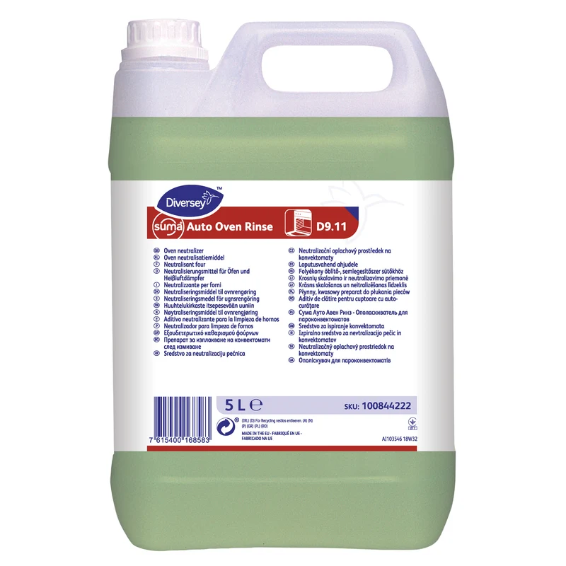 Brillantante acido per forni autopulenti Diversey Suma Auto Oven Rinse D9.11 2x5 litri DISPONIBILE IN 7 GIORNI LAVORATIVI