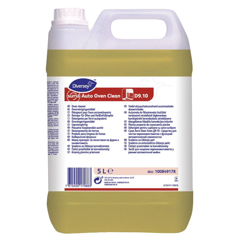 Detergente per forni autopulenti Diversey Suma Auto Oven Clean D9.10 5 litri DISPONIBILE IN 7 GIORNI LAVORATIVI