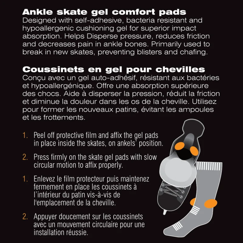 V3.0 POWERTEK COUSSINETS DE GEL PATIN-CHEVILLE