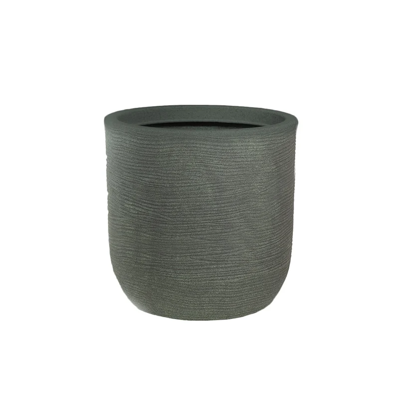 Vaso da Esterno Interno Design Cilindrico Ø35x34 cm Raffaello in Resina Verde
