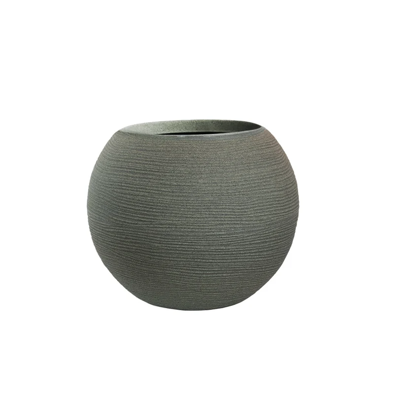 Vaso da Esterno Interno Design a Sfera Ø40x33 cm Botticelli in Resina Verde