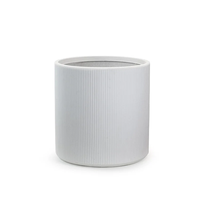 Vaso da Esterno Interno Design Cilindrico Ø36x35 cm Modigliani in Resina Bianco