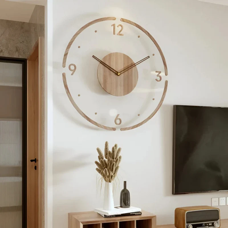 Horloge Murale Nock - Acrylique et Bois, Design Silencieux
