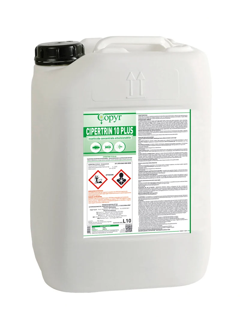 Insetticida per zanzare, mosche e insetti vari Copyr CIPERTRIN 10 plus - 10 litri