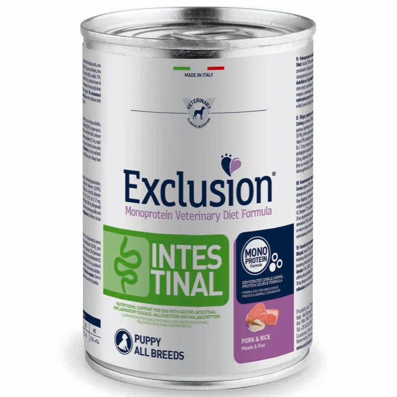 Exclusion Intestinal Puppy Maiale e Riso 400g per Cuccioli