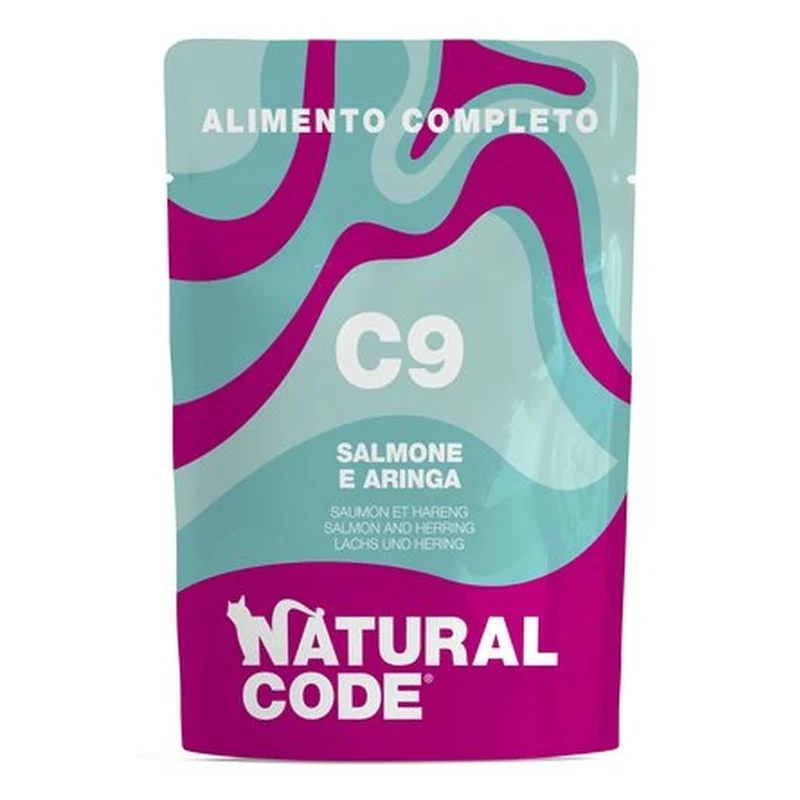 Busta Natural Code C9 Salmone e Aringa Alimento Umido per Gatti Adulti 70g