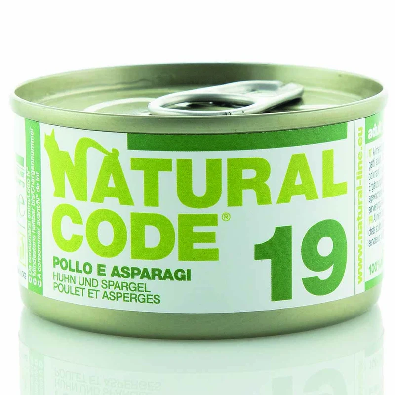 Lattine Natural Code NC19 Pollo Asparagi e Riso Alimento Umido per Gatti Adulti 85g
