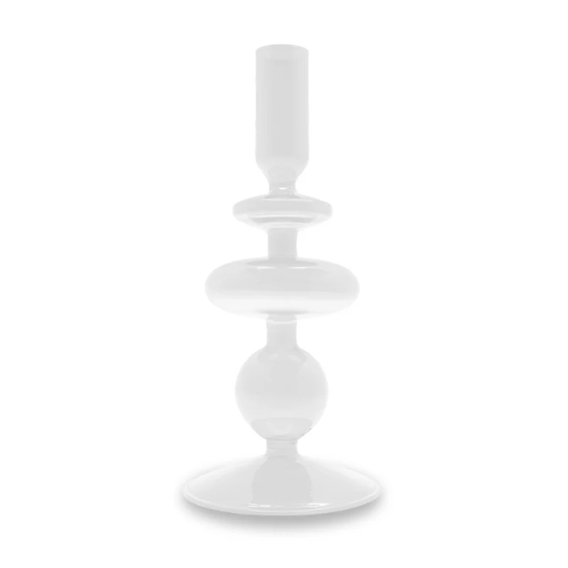 PORTACANDELE IN VETRO BOROSILICATO 20 CM TRASPARENTE
