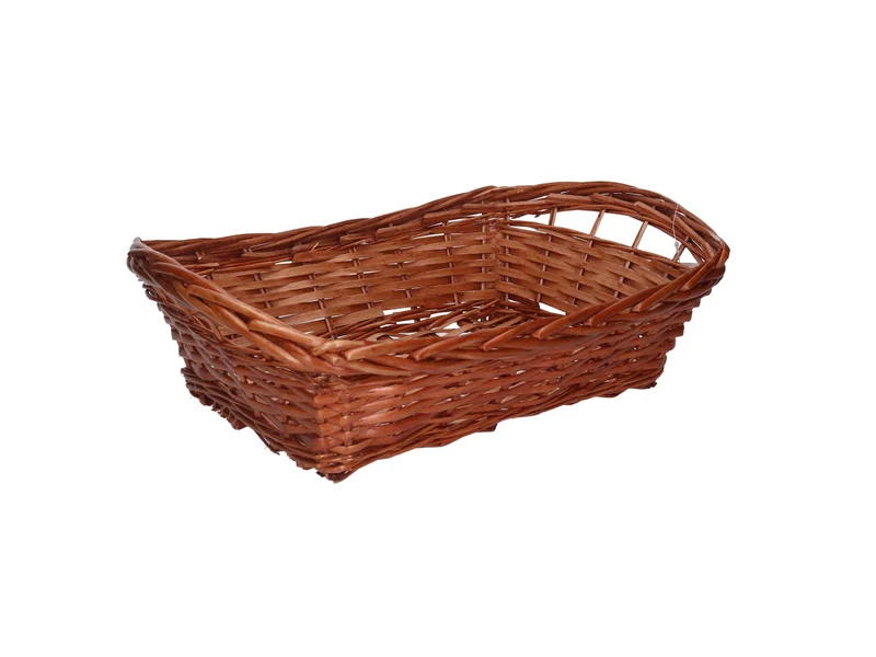 Cesta in vimini Nazo, intreccio miele, rettangolare 55x40xh.12/17 cm