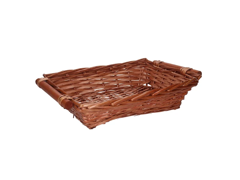 Cesta in vimini Nazo, intreccio miele, rettangolare 55x45xh.13 cm