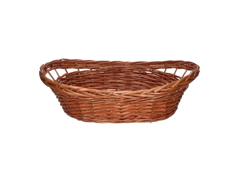 Cesta in vimini Nazo, colore miele, ovale 50x34xh.12/16 cm