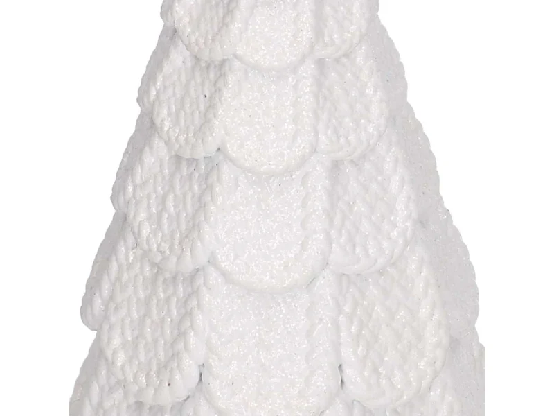 Albero in resina effetto rattan bianco con fiocco oro 17,5xh.35,4cm