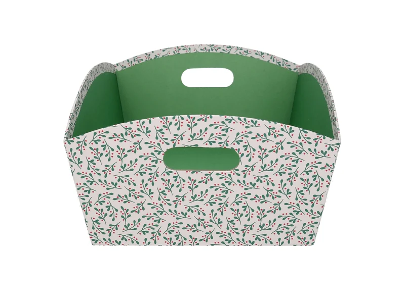 Cesta cartone rettangolare 38/40x27xh.15cm pungitopo bianco