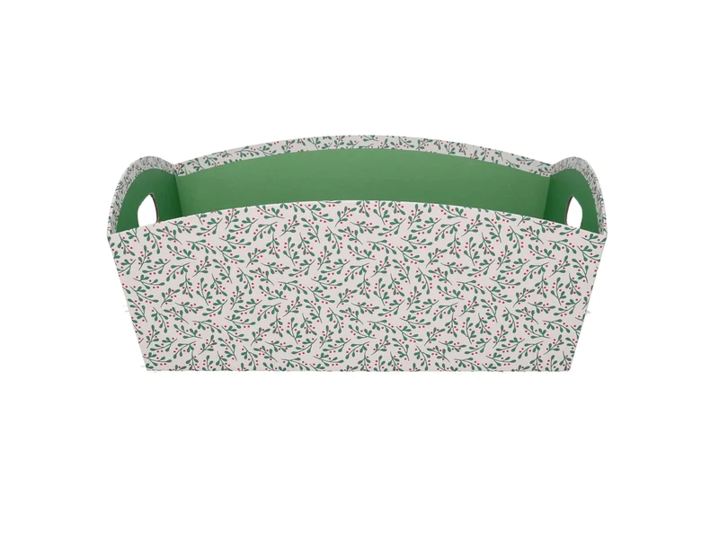 Cesta cartone rettangolare 38/40x27xh.15cm pungitopo bianco