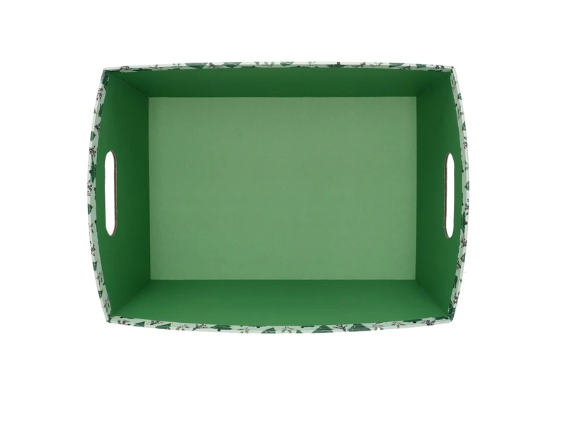 Cesta cartone rettangolare 30/31,5x22xh.15cm alberi verde
