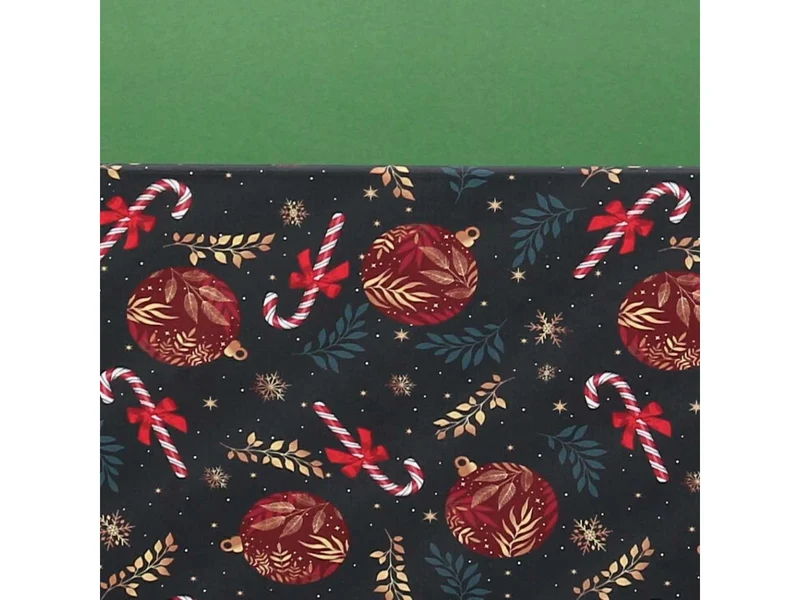 Cesta cartone rettangolare 40x30xh.12cm caramelle rosso e verde