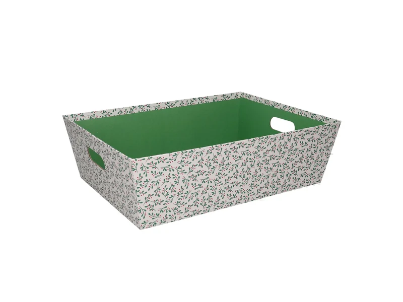 Cesta cartone rettangolare 40x30xh.12cm pungitopo bianco