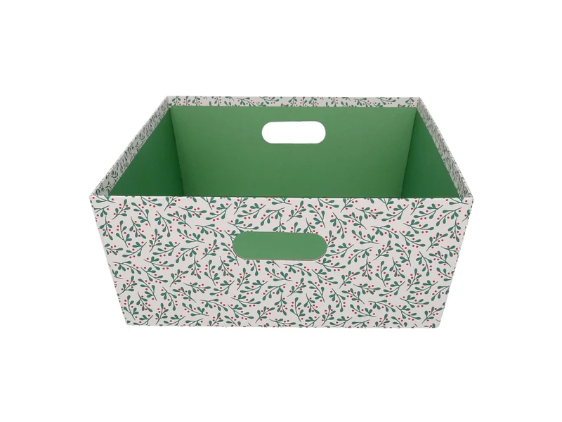 Cesta cartone rettangolare 40x30xh.12cm pungitopo bianco