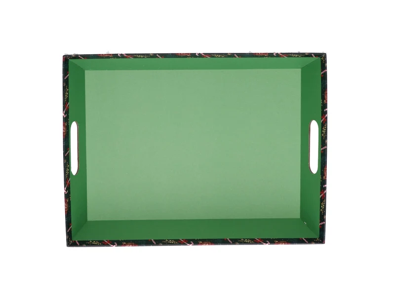 Cesta cartone rettangolare 35x26xh.7cm caramelle rosso e verde