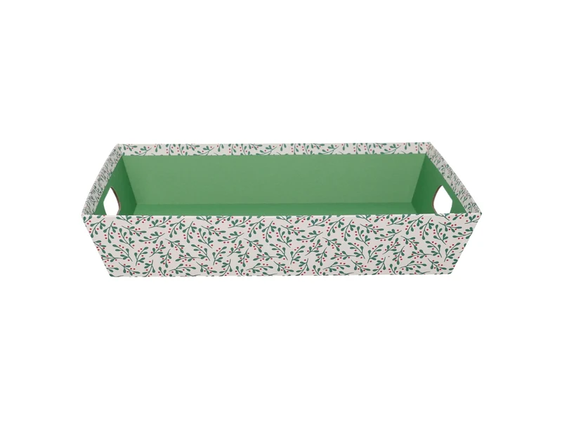 Cesta cartone rettangolare 35x26xh.7cm pungitopo bianco
