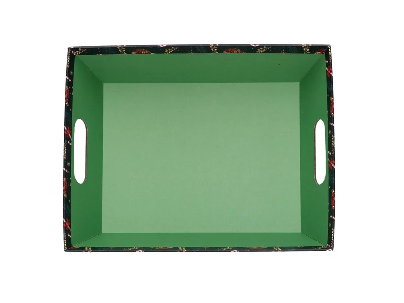 Cesta cartone rettangolare 29x23xh.8cm caramelle rosso e verde