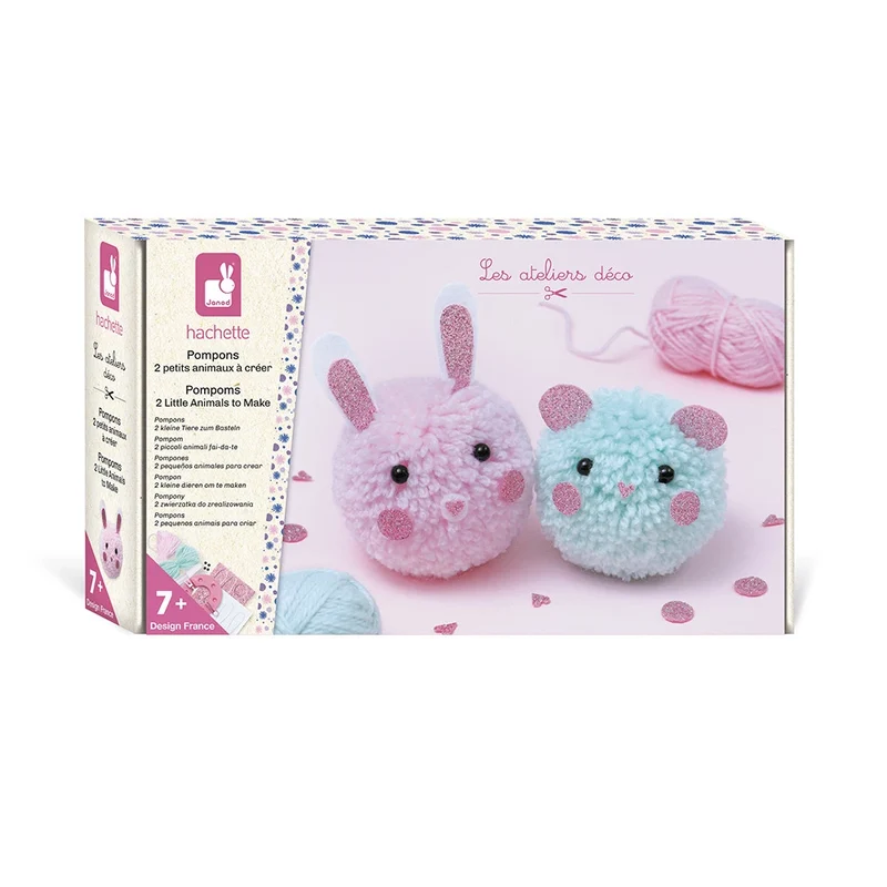 Kit Creativo 2 Piccoli Animali Pompon