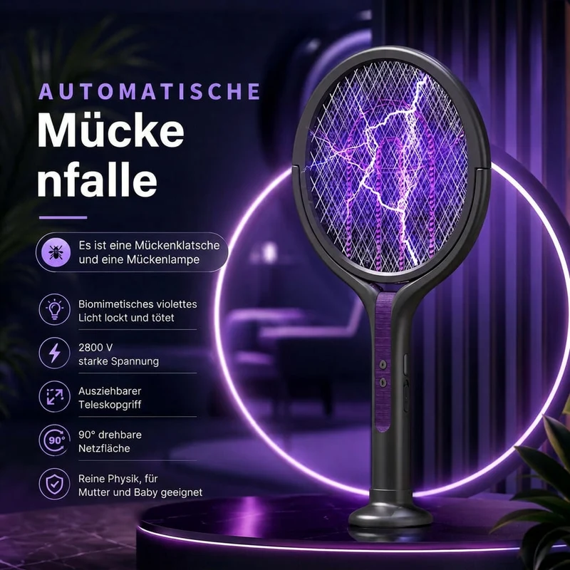 Elektrische Fliegenklatsche mit Teleskopstiel | Voltlanze