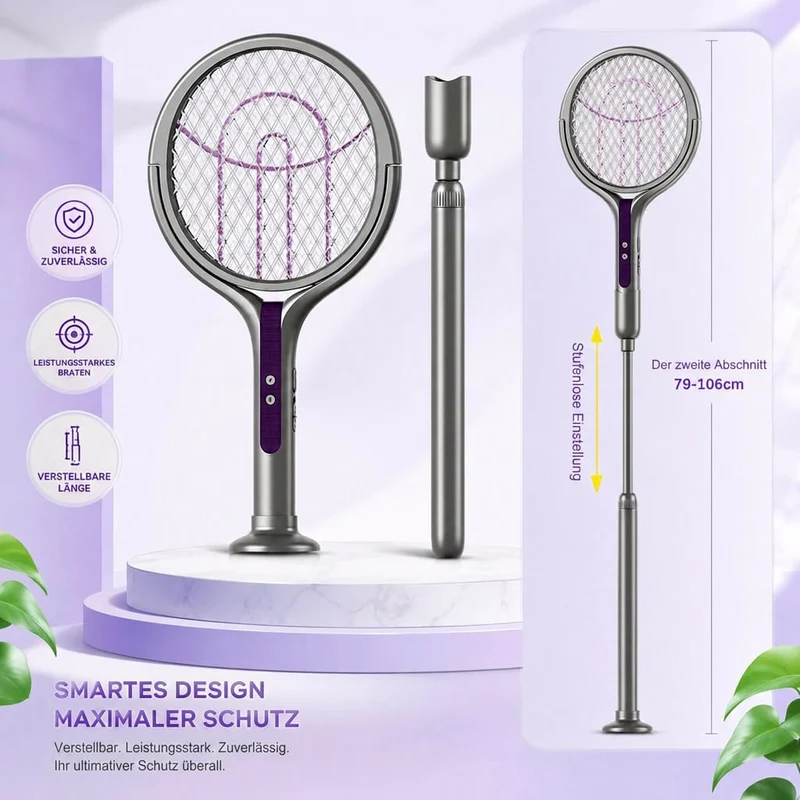 Elektrische Fliegenklatsche mit Teleskopstiel | Voltlanze